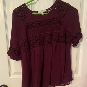 Pale Sky dark purple top